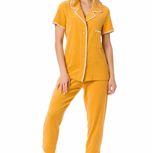 Suvi NYC women's 3-piece short-pants and jacket pajama set . Terry Cotton - Picture 8 of 15